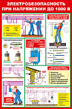 Плакат "Электробезопасность при напряжении до 1000В 2" 57х84 см 