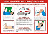 Плакат "Первая доврачебная помощь при пожаре" 84х57 см