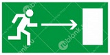 Знак:Направление к эвакуационному выходу (направо)