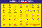 Плакат "Знаки дорожного движения. Предупреждающие знаки" 92х61 см