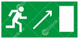 Знак:Направление к эвакуационному выходу (направо вверх)