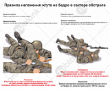 Плакат "Правила наложения жгута на бедро в секторе обстрела" 98х84 см